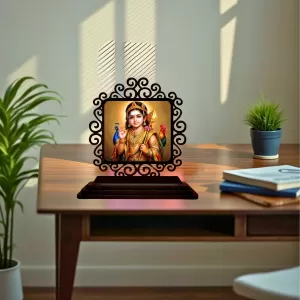 Car Desk/Table Top Lord Karthikeya Wooden Photo Stand 3x4 Inches, Compact & Stylish Spiritual Display For Car, Home & Office (Pack Of 1) (F19860) Car Desk/Table Top Lord Karthikeya Wooden Photo Stand 3x4 Inches, Compact & Stylish Spiritual Display For Car, Home & Office (Pack Of 1) (F19860)