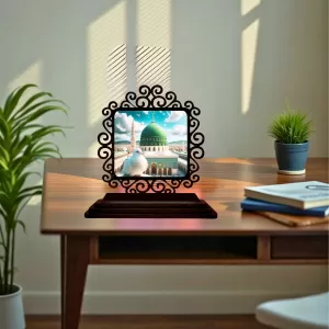 Car Desk/Table Top Mucca Masidh Wooden Photo Stand 3x4 Inches, Compact & Stylish Spiritual Display For Car, Home & Office (Pack Of 1) (F19866) Car Desk/Table Top Mucca Masidh Wooden Photo Stand 3x4 Inches, Compact & Stylish Spiritual Display For Car, Home & Office (Pack Of 1) (F19866)