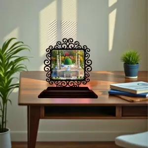 Car Desk/Table Top Mucca Masidh Wooden Photo Stand 3x4 Inches, Compact & Stylish Spiritual Display For Car, Home & Office (Pack Of 1) (F19878) Car Desk/Table Top Mucca Masidh Wooden Photo Stand 3x4 Inches, Compact & Stylish Spiritual Display For Car, Home & Office (Pack Of 1) (F19878)