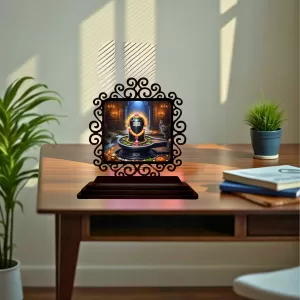 Car Desk/Table Top Shiva Lingam Wooden Photo Stand 3x4 Inches, Compact & Stylish Spiritual Display For Car, Home & Office (Pack Of 1) (F19882) Car Desk/Table Top Shiva Lingam Wooden Photo Stand 3x4 Inches, Compact & Stylish Spiritual Display For Car, Home & Office (Pack Of 1) (F19882)