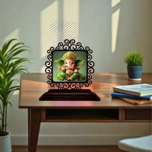 Car Desk/Table Top Lord Ganesha Wooden Photo Stand 3x4 Inches, Compact & Stylish Spiritual Display For Car, Home & Office (Pack Of 1) (F19916) Car Desk/Table Top Lord Ganesha Wooden Photo Stand 3x4 Inches, Compact & Stylish Spiritual Display For Car, Home & Office (Pack Of 1) (F19916)