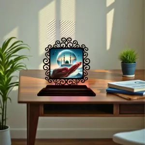 Car Desk/Table Top Mucca Masid Wooden Photo Stand 3x4 Inches, Compact & Stylish Spiritual Display For Car, Home & Office (Pack Of 1) (F19918) Car Desk/Table Top Mucca Masid Wooden Photo Stand 3x4 Inches, Compact & Stylish Spiritual Display For Car, Home & Office (Pack Of 1) (F19918)