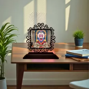 Car Desk/Table Top Khatu Shyam Wooden Photo Stand 3x4 Inches, Compact & Stylish Spiritual Display For Car, Home & Office (Pack Of 1) (F19919) Car Desk/Table Top Khatu Shyam Wooden Photo Stand 3x4 Inches, Compact & Stylish Spiritual Display For Car, Home & Office (Pack Of 1) (F19919)