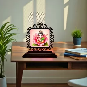 Car Desk/Table Top Lord Ganesha Wooden Photo Stand 3x4 Inches, Compact & Stylish Spiritual Display For Car, Home & Office (Pack Of 1) (F19922) Car Desk/Table Top Lord Ganesha Wooden Photo Stand 3x4 Inches, Compact & Stylish Spiritual Display For Car, Home & Office (Pack Of 1) (F19922)