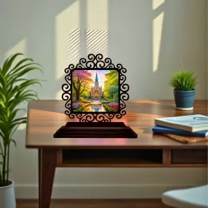 Car Desk/Table Top Beautiful Church Wooden Photo Stand 3x4 Inches, Compact & Stylish Spiritual Display For Car, Home & Office (Pack Of 1) (F19927) Car Desk/Table Top Beautiful Church Wooden Photo Stand 3x4 Inches, Compact & Stylish Spiritual Display For Car, Home & Office (Pack Of 1) (F19927)