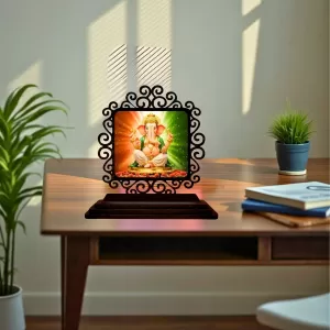 Car Desk/Table Top Lord Ganesha Wooden Photo Stand 3x4 Inches, Compact & Stylish Spiritual Display For Car, Home & Office (Pack Of 1) (F19930) Car Desk/Table Top Lord Ganesha Wooden Photo Stand 3x4 Inches, Compact & Stylish Spiritual Display For Car, Home & Office (Pack Of 1) (F19930)