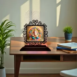 Car Desk/Table Top Lord Ganesha Wooden Photo Stand 3x4 Inches, Compact & Stylish Spiritual Display For Car, Home & Office (Pack Of 1) (F19936) Car Desk/Table Top Lord Ganesha Wooden Photo Stand 3x4 Inches, Compact & Stylish Spiritual Display For Car, Home & Office (Pack Of 1) (F19936)