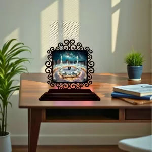 Car Desk/Table Top Mucca Masid Wooden Photo Stand 3x4 Inches, Compact & Stylish Spiritual Display For Car, Home & Office (Pack Of 1) (F19938) Car Desk/Table Top Mucca Masid Wooden Photo Stand 3x4 Inches, Compact & Stylish Spiritual Display For Car, Home & Office (Pack Of 1) (F19938)