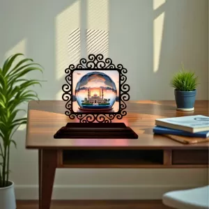 Car Desk/Table Top Mucca Masid Wooden Photo Stand 3x4 Inches, Compact & Stylish Spiritual Display For Car, Home & Office (Pack Of 1) (F19939) Car Desk/Table Top Mucca Masid Wooden Photo Stand 3x4 Inches, Compact & Stylish Spiritual Display For Car, Home & Office (Pack Of 1) (F19939)