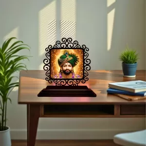 Car Desk/Table Top Khatu Shyam Wooden Photo Stand 3x4 Inches, Compact & Stylish Spiritual Display For Car, Home & Office (Pack Of 1) (F19940) Car Desk/Table Top Khatu Shyam Wooden Photo Stand 3x4 Inches, Compact & Stylish Spiritual Display For Car, Home & Office (Pack Of 1) (F19940)