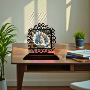 Car Desk/Table Top Mucca Masid Wooden Photo Stand 3x4 Inches, Compact & Stylish Spiritual Display For Car, Home & Office (Pack Of 1) (F19941) Car Desk/Table Top Mucca Masid Wooden Photo Stand 3x4 Inches, Compact & Stylish Spiritual Display For Car, Home & Office (Pack Of 1) (F19941)