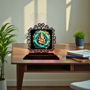 Car Desk/Table Top Lord Ganesha Wooden Photo Stand 3x4 Inches, Compact & Stylish Spiritual Display For Car, Home & Office (Pack Of 1) (F19948) Car Desk/Table Top Lord Ganesha Wooden Photo Stand 3x4 Inches, Compact & Stylish Spiritual Display For Car, Home & Office (Pack Of 1) (F19948)