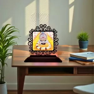 Car Desk/Table Top Khatu Shyam Wooden Photo Stand 3x4 Inches, Compact & Stylish Spiritual Display For Car, Home & Office (Pack Of 1) (F19950) Car Desk/Table Top Khatu Shyam Wooden Photo Stand 3x4 Inches, Compact & Stylish Spiritual Display For Car, Home & Office (Pack Of 1) (F19950)