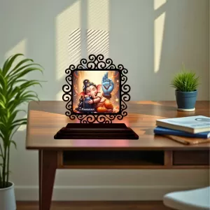 Car Desk/Table Top Lord Ganesha Wooden Photo Stand 3x4 Inches, Compact & Stylish Spiritual Display For Car, Home & Office (Pack Of 1) (F19952) Car Desk/Table Top Lord Ganesha Wooden Photo Stand 3x4 Inches, Compact & Stylish Spiritual Display For Car, Home & Office (Pack Of 1) (F19952)