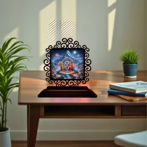 Car Desk/Table Top Lord Shiva And Parvathi Wooden Photo Stand 3x4 Inches, Compact & Stylish Spiritual Display For Car, Home & Office (Pack Of 1) (F19955) Car Desk/Table Top Lord Shiva And Parvathi Wooden Photo Stand 3x4 Inches, Compact & Stylish Spiritual Display For Car, Home & Office (Pack Of 1) (F19955)