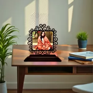 Car Desk/Table Top Sarada Maa Wooden Photo Stand 3x4 Inches, Compact & Stylish Spiritual Display For Car, Home & Office (Pack Of 1) (F19960) Car Desk/Table Top Sarada Maa Wooden Photo Stand 3x4 Inches, Compact & Stylish Spiritual Display For Car, Home & Office (Pack Of 1) (F19960)