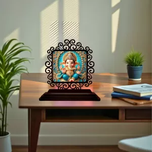 Car Desk/Table Top Lord Ganesha Wooden Photo Stand 3x4 Inches, Compact & Stylish Spiritual Display For Car, Home & Office (Pack Of 1) (F19964) Car Desk/Table Top Lord Ganesha Wooden Photo Stand 3x4 Inches, Compact & Stylish Spiritual Display For Car, Home & Office (Pack Of 1) (F19964)
