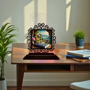 Car Desk/Table Top Mucca Masid And Quran Wooden Photo Stand 3x4 Inches, Compact & Stylish Spiritual Display For Car, Home & Office (Pack Of 1) (F19966) Car Desk/Table Top Mucca Masid And Quran Wooden Photo Stand 3x4 Inches, Compact & Stylish Spiritual Display For Car, Home & Office (Pack Of 1) (F19966)