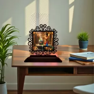 Car Desk/Table Top Lord Karthikeya Wooden Photo Stand 3x4 Inches, Compact & Stylish Spiritual Display For Car, Home & Office (Pack Of 1) (F19995) Car Desk/Table Top Lord Karthikeya Wooden Photo Stand 3x4 Inches, Compact & Stylish Spiritual Display For Car, Home & Office (Pack Of 1) (F19995)