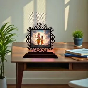 Car Desk/Table Top Lord Ganesha And Karthikeya Wooden Photo Stand 3x4 Inches, Compact & Stylish Spiritual Display For Car, Home & Office (Pack Of 1) (F20010) Car Desk/Table Top Lord Ganesha And Karthikeya Wooden Photo Stand 3x4 Inches, Compact & Stylish Spiritual Display For Car, Home & Office (Pack Of 1) (F20010)