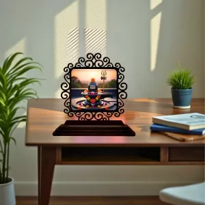 Car Desk/Table Top Shiva Lingam Wooden Photo Stand 3x4 Inches, Compact & Stylish Spiritual Display For Car, Home & Office (Pack Of 1) (F20027) Car Desk/Table Top Shiva Lingam Wooden Photo Stand 3x4 Inches, Compact & Stylish Spiritual Display For Car, Home & Office (Pack Of 1) (F20027)