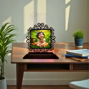 Car Desk/Table Top Little Krishna Wooden Photo Stand 3x4 Inches, Compact & Stylish Spiritual Display For Car, Home & Office (Pack Of 1) (F20031) Car Desk/Table Top Little Krishna Wooden Photo Stand 3x4 Inches, Compact & Stylish Spiritual Display For Car, Home & Office (Pack Of 1) (F20031)