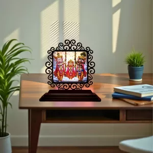 Car Desk/Table Top Lord Jagannath Wooden Photo Stand 3x4 Inches, Compact & Stylish Spiritual Display For Car, Home & Office (Pack Of 1) (F20037) Car Desk/Table Top Lord Jagannath Wooden Photo Stand 3x4 Inches, Compact & Stylish Spiritual Display For Car, Home & Office (Pack Of 1) (F20037)