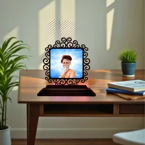 Car Desk/Table Top Sri Sri Sitaramdas Omkarnath Wooden Photo Stand 3x4 Inches, Compact & Stylish Spiritual Display For Car, Home & Office (Pack Of 1) (F20039) Car Desk/Table Top Sri Sri Sitaramdas Omkarnath Wooden Photo Stand 3x4 Inches, Compact & Stylish Spiritual Display For Car, Home & Office (Pack Of 1) (F20039)