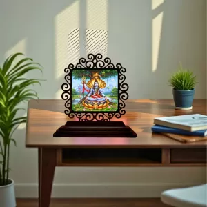 Car Desk/Table Top Lord Shiva Wooden Photo Stand 3x4 Inches, Compact & Stylish Spiritual Display For Car, Home & Office (Pack Of 1) (F20050) Car Desk/Table Top Lord Shiva Wooden Photo Stand 3x4 Inches, Compact & Stylish Spiritual Display For Car, Home & Office (Pack Of 1) (F20050)