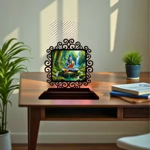 Car Desk/Table Top Lord Shiva Wooden Photo Stand 3x4 Inches, Compact & Stylish Spiritual Display For Car, Home & Office (Pack Of 1) (F20052) Car Desk/Table Top Lord Shiva Wooden Photo Stand 3x4 Inches, Compact & Stylish Spiritual Display For Car, Home & Office (Pack Of 1) (F20052)