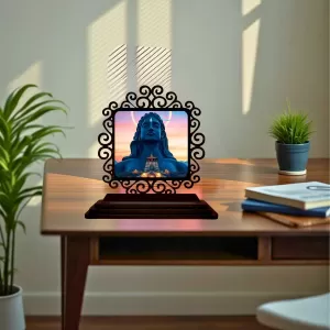 Car Desk/Table Top Lord Shiva And Sadhguru Wooden Photo Stand 3x4 Inches, Compact & Stylish Spiritual Display For Car, Home & Office (Pack Of 1) (F20054) Car Desk/Table Top Lord Shiva And Sadhguru Wooden Photo Stand 3x4 Inches, Compact & Stylish Spiritual Display For Car, Home & Office (Pack Of 1) (F20054)