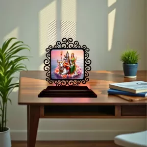 Car Desk/Table Top Lord Shiva And Parvathi Wooden Photo Stand 3x4 Inches, Compact & Stylish Spiritual Display For Car, Home & Office (Pack Of 1) (F20058) Car Desk/Table Top Lord Shiva And Parvathi Wooden Photo Stand 3x4 Inches, Compact & Stylish Spiritual Display For Car, Home & Office (Pack Of 1) (F20058)