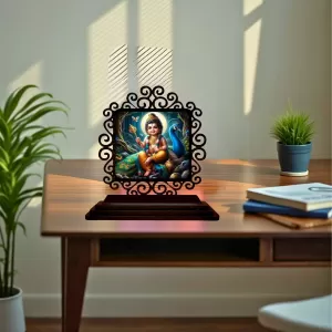 Car Desk/Table Top Lord Karthikeya Wooden Photo Stand 3x4 Inches, Compact & Stylish Spiritual Display For Car, Home & Office (Pack Of 1) (F20064) Car Desk/Table Top Lord Karthikeya Wooden Photo Stand 3x4 Inches, Compact & Stylish Spiritual Display For Car, Home & Office (Pack Of 1) (F20064)