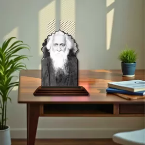 Car Dashboard/Table Top Rabindra Nath Tagore Wooden Temple Photo Stand 3x4 Inches, Compact & Stylish Spiritual Display For Car, Home & Office (Pack Of 1) (F22462) Car Dashboard/Table Top Rabindra Nath Tagore Wooden Temple Photo Stand 3x4 Inches, Compact & Stylish Spiritual Display For Car, Home & Office (Pack Of 1) (F22462)