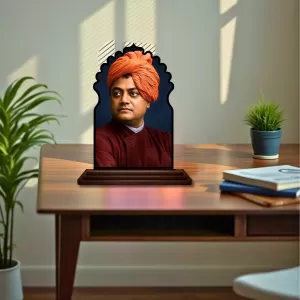 Car Dashboard/Table Top Swami Vivekananda Wooden Temple Photo Stand 3x4 Inches, Compact & Stylish Spiritual Display For Car, Home & Office (Pack Of 1) (F22485) Car Dashboard/Table Top Swami Vivekananda Wooden Temple Photo Stand 3x4 Inches, Compact & Stylish Spiritual Display For Car, Home & Office (Pack Of 1) (F22485)