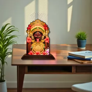 Car Dashboard/Table Top Giddess Kali Wooden Temple Photo Stand 3x4 Inches, Compact & Stylish Spiritual Display For Car, Home & Office (Pack Of 1) (F22491) Car Dashboard/Table Top Giddess Kali Wooden Temple Photo Stand 3x4 Inches, Compact & Stylish Spiritual Display For Car, Home & Office (Pack Of 1) (F22491)