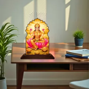 Car Dashboard/Table Top Goddess Lakshmi Wooden Temple Photo Stand 3x4 Inches, Compact & Stylish Spiritual Display For Car, Home & Office (Pack Of 1) (F22512) Car Dashboard/Table Top Goddess Lakshmi Wooden Temple Photo Stand 3x4 Inches, Compact & Stylish Spiritual Display For Car, Home & Office (Pack Of 1) (F22512)