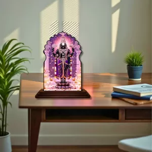 Car Dashboard/Table Top Lord Balaji Wooden Temple Photo Stand  3x4 Inches, Compact & Stylish Spiritual Display For Car, Home & Office (Pack Of 1) (F22524)