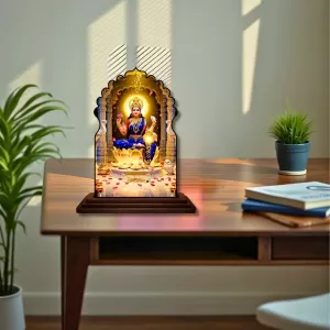 Car Dashboard/Table Top Goddess Lakshmi Wooden Temple Photo Stand 3x4 Inches, Compact & Stylish Spiritual Display For Car, Home & Office (Pack Of 1) (F22528) Car Dashboard/Table Top Goddess Lakshmi Wooden Temple Photo Stand 3x4 Inches, Compact & Stylish Spiritual Display For Car, Home & Office (Pack Of 1) (F22528)