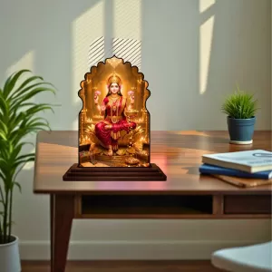 Car Dashboard/Table Top Goddess Lakshmi Wooden Temple Photo Stand 3x4 Inches, Compact & Stylish Spiritual Display For Car, Home & Office (Pack Of 1) (F22529) Car Dashboard/Table Top Goddess Lakshmi Wooden Temple Photo Stand 3x4 Inches, Compact & Stylish Spiritual Display For Car, Home & Office (Pack Of 1) (F22529)