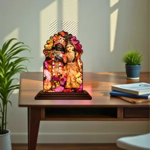 Car Dashboard/Table Top Radha Krishna Wooden Temple Photo Stand 3x4 Inches, Compact & Stylish Spiritual Display For Car, Home & Office (Pack Of 1) (F22540) Car Dashboard/Table Top Radha Krishna Wooden Temple Photo Stand 3x4 Inches, Compact & Stylish Spiritual Display For Car, Home & Office (Pack Of 1) (F22540)