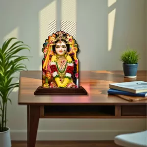 Car Dashboard/Table Top Radha Wooden Temple Photo Stand 3x4 Inches, Compact & Stylish Spiritual Display For Car, Home & Office (Pack Of 1) (F22541) Car Dashboard/Table Top Radha Wooden Temple Photo Stand 3x4 Inches, Compact & Stylish Spiritual Display For Car, Home & Office (Pack Of 1) (F22541)