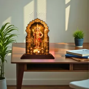Car Dashboard/Table Top Lord Murugan Wooden Temple Photo Stand 3x4 Inches, Compact & Stylish Spiritual Display For Car, Home & Office (Pack Of 1) (F22544) Car Dashboard/Table Top Lord Murugan Wooden Temple Photo Stand 3x4 Inches, Compact & Stylish Spiritual Display For Car, Home & Office (Pack Of 1) (F22544)