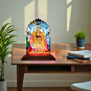Car Dashboard/Table Top Tulja Bhavani Maa Wooden Temple Photo Stand 3x4 Inches, Compact & Stylish Spiritual Display For Car, Home & Office (Pack Of 1) (F22549) Car Dashboard/Table Top Tulja Bhavani Maa Wooden Temple Photo Stand 3x4 Inches, Compact & Stylish Spiritual Display For Car, Home & Office (Pack Of 1) (F22549)