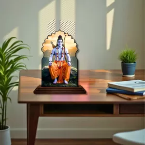 Car Dashboard/Table Top Lord Rama Wooden Temple Photo Stand 3x4 Inches, Compact & Stylish Spiritual Display For Car, Home & Office (Pack Of 1) (F22565) Car Dashboard/Table Top Lord Rama Wooden Temple Photo Stand 3x4 Inches, Compact & Stylish Spiritual Display For Car, Home & Office (Pack Of 1) (F22565)