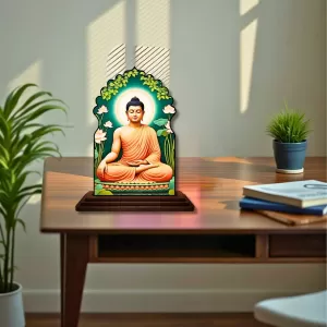 Car Dashboard/Table Top Serene Buddha Wooden Temple Photo Stand 3x4 Inches, Compact & Stylish Spiritual Display For Car, Home & Office (Pack Of 1) (F22566) Car Dashboard/Table Top Serene Buddha Wooden Temple Photo Stand 3x4 Inches, Compact & Stylish Spiritual Display For Car, Home & Office (Pack Of 1) (F22566)