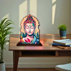 Car Dashboard/Table Top Serene Buddha Wooden Temple Photo Stand 3x4 Inches, Compact & Stylish Spiritual Display For Car, Home & Office (Pack Of 1) (F22579) Car Dashboard/Table Top Serene Buddha Wooden Temple Photo Stand 3x4 Inches, Compact & Stylish Spiritual Display For Car, Home & Office (Pack Of 1) (F22579)