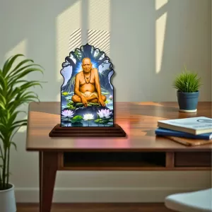 Car Dashboard/Table Top Swami Samarth Wooden Temple Photo Stand 3x4 Inches, Compact & Stylish Spiritual Display For Car, Home & Office (Pack Of 1) (F22581) Car Dashboard/Table Top Swami Samarth Wooden Temple Photo Stand 3x4 Inches, Compact & Stylish Spiritual Display For Car, Home & Office (Pack Of 1) (F22581)