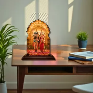 Car Dashboard/Table Top Lord Balaji Wooden Temple Photo Stand  3x4 Inches, Compact & Stylish Spiritual Display For Car, Home & Office (Pack Of 1) (F22585)