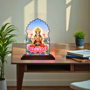 Car Dashboard/Table Top Goddess Lakshmi Wooden Temple Photo Stand 3x4 Inches, Compact & Stylish Spiritual Display For Car, Home & Office (Pack Of 1) (F22594) Car Dashboard/Table Top Goddess Lakshmi Wooden Temple Photo Stand 3x4 Inches, Compact & Stylish Spiritual Display For Car, Home & Office (Pack Of 1) (F22594)